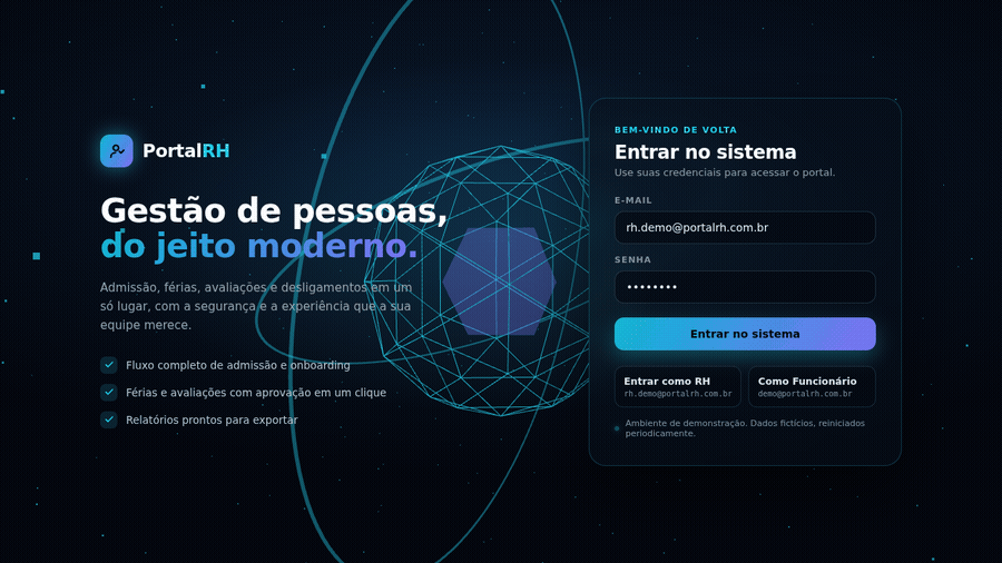 PortalRH - Automação de Recursos Humanos - captura de tela do sistema 1